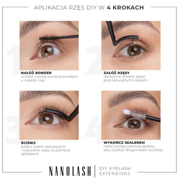 Nanolash DIY Eyelash Extensions Starter Kit, zestaw startowy do aplikacji sztucznych rzęs, Divine, 1 szt.