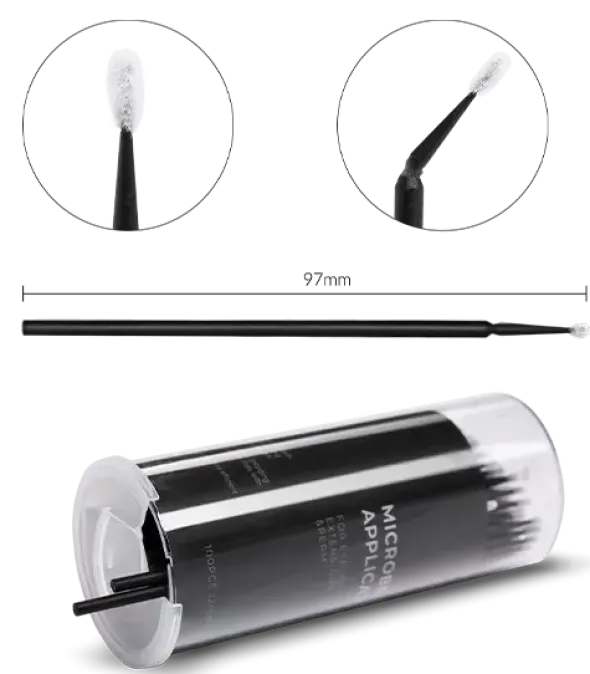 Nanolash Microbrush Applicator, bezwłókienkowe aplikatory do rzęs, 2 mm, 100 szt.