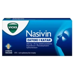 Nasivin Zatoki i Katar, 200 mg + 30 mg, tabletki powlekane, 24 szt.
