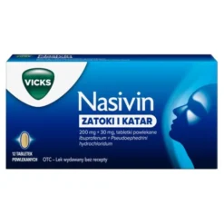 Nasivin Zatoki i Katar, 200 mg + 30 mg, tabletki powlekane, 12 szt.