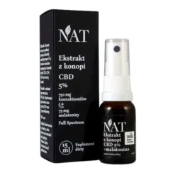 NAT Ekstrakt z Konopi CBD 5% + Melatonina, olej, 15 ml