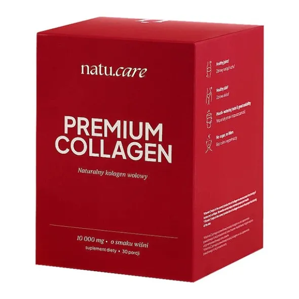 Natu Care Premium Collagen 10 000 mg, saszetki z proszkiem, smak wiśniowy, 30 szt.