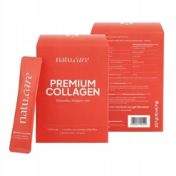 Natu Care Premium Collagen 5000 mg, saszetki z proszkiem, smak truskawka-rabarbar, 30 szt.