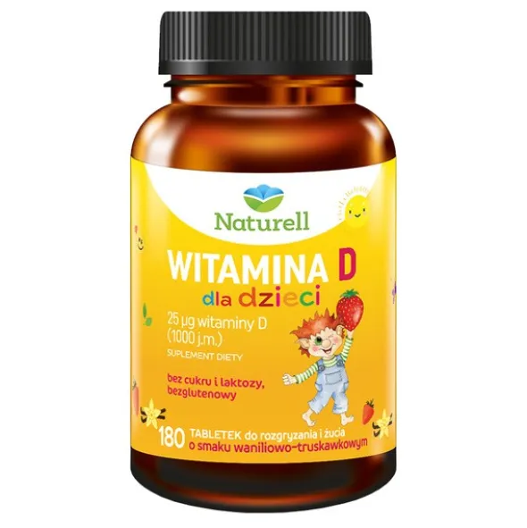 Naturell Witamina D dla dzieci, tabletki, 180 szt.