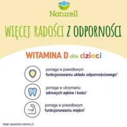 Naturell Witamina D dla dzieci, tabletki do rozgryzania i żucia, 60 szt.