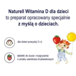 Naturell Witamina D dla dzieci, tabletki do rozgryzania i żucia, 60 szt.