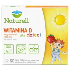 Naturell Witamina D dla dzieci, tabletki do rozgryzania i żucia, 60 szt.