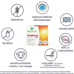 Naturell Witamina D3 4000, tabletki do ssania, 60 szt.