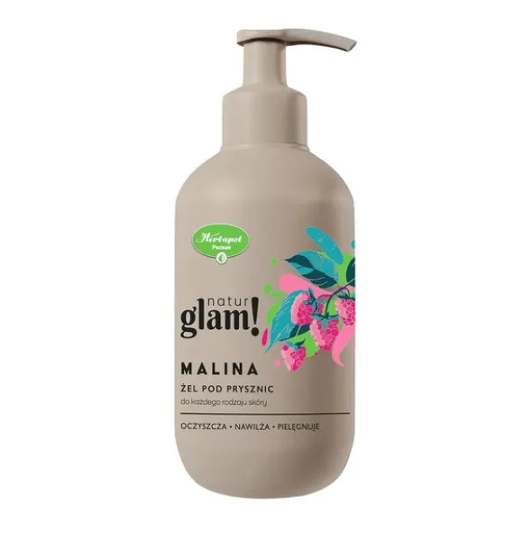 Natur Glam!, żel pod prysznic, Malina, 300 ml