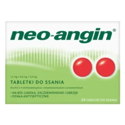 Neo-Angin, 1,2 mg+0,6 mg+5,9 mg, tabletki do ssania, 24 szt.