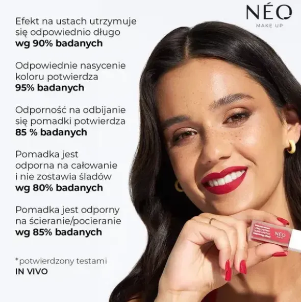 Neo Make Up, Długotrwała pomadka do ust w płynie, 01 Never Ending Styles, 5 ml
