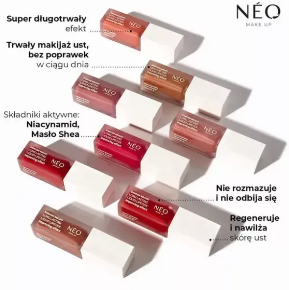 Neo Make Up, Długotrwała pomadka do ust w płynie, 02 Enduring Chic, 5 ml