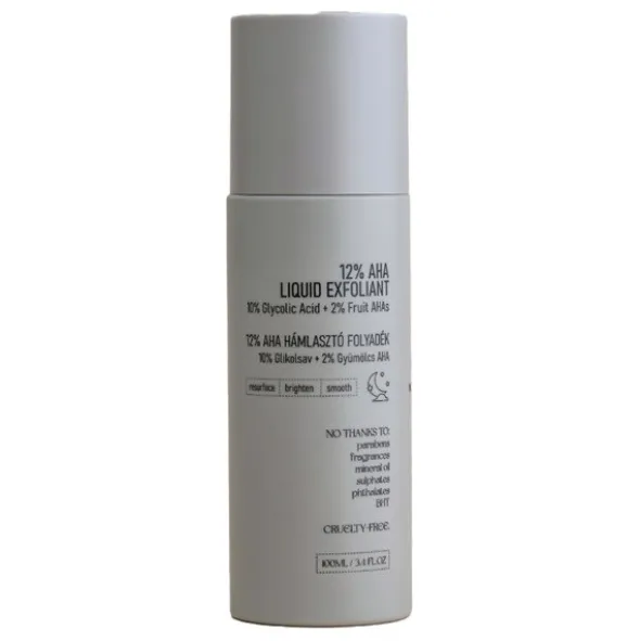 Nerds 12% AHA Liquid Exfoliant, tonik złuszczający z 10% kwasem glikolowym i 2% AHA z owoców, 100 ml