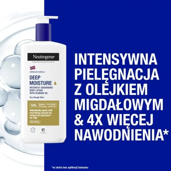 Neutrogena, głęboko nawilżający balsam z olejem migdałowym, 400 ml
