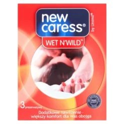 New Caress, Wet N'Wild, prezerwatywy dodatkowo nawilżane, 3 sztuki