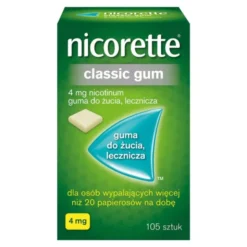 Nicorette Classic Gum, 4 mg, guma do żucia, 105 szt.