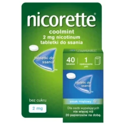 Nicorette Coolmint, 2 mg, tabletki do ssania, 40 szt.