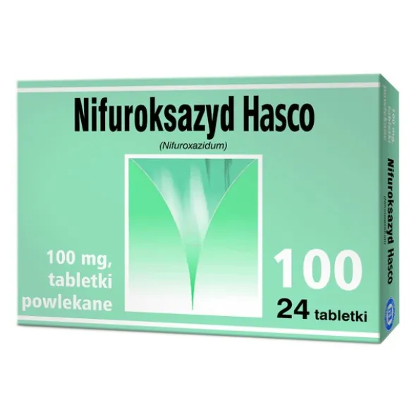 Nifuroksazyd Hasco, 100 mg, tabletki powlekane, 24 szt.