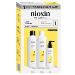 Nioxin System 1, zestaw zmacniający włosy naturalne, lekko przerzedzone, szampon 150 ml + odżywka 150 ml + serum 50 ml