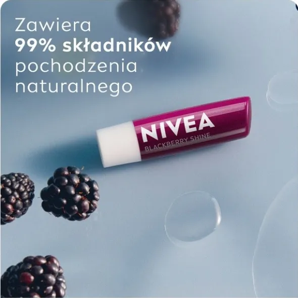 Nivea Blackberry Shine, pielęgnująca pomadka do ust, 4,8 g