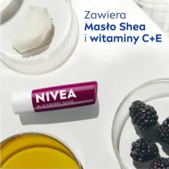 Nivea Blackberry Shine, pielęgnująca pomadka do ust, 4,8 g
