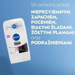 Nivea Invisible Black & White, antyperspirant w sztyfcie Clear, 50 ml