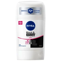 Nivea Invisible Black & White, antyperspirant w sztyfcie Clear, 50 ml