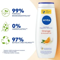 Nivea Soft Care, żel pod prysznic Orange & Avocado Oil, 500 ml