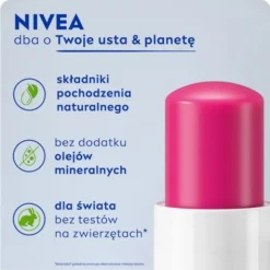 Nivea Watermelon Shine, pielęgnująca pomadka do ust, 4,8 g