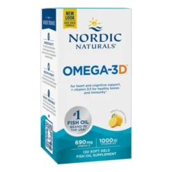 Nordic Naturals, Omega-3D 690 mg, kapsułki, smak cytrynowy, 120 szt.