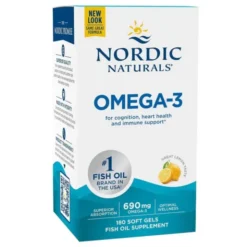 Nordic Naturals Omega-3 690 mg, kapsułki, smak cytrynowy, 180 szt.