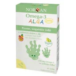 Norsan Omega-3 Alga Jelly, żelki, smak tutti frutti, 45 szt.