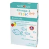 Norsan Omega-3 Fisk Jelly, żelki, smak cytrynowo - truskawkowy, 45 szt.
