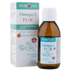 Norsan Omega-3 Fisk, olej, smak pomarańczowy, 150 ml