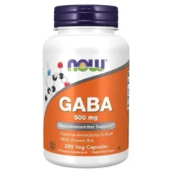 Now Foods GABA 500 mg z witaminą B6, kapsułki, 200 szt.