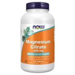 Now Foods Magnesium Citrate 200 mg, tabletki, 250 szt.