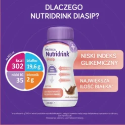 Nutridrink Diasip, płyn, smak czekoladowy, 4 x 200 ml