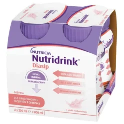 Nutridrink Diasip, płyn, smak truskawkowy, 4 x 200 ml