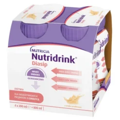 Nutridrink Diasip, płyn, smak waniliowy, 4 x 200 ml
