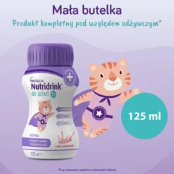 Nutridrink dla dzieci, płyn, smak truskawkowy, 4 x 125 ml