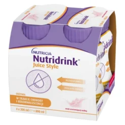 Nutridrink Juice Style, płyn, smak orzeźwiającej maliny, 4 x 200 ml