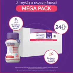 Nutridrink Protein Omega 3, zestaw MEGA Pack o smaku truskawkowo-malinowym (6 x 4) x 125 ml