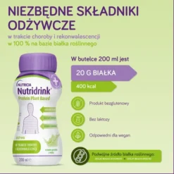 Nutridrink Protein Plant Based, płyn o smaku groszku z miętą, 4 x 200 ml