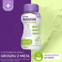 Nutridrink Protein Plant Based, płyn o smaku groszku z miętą, 4 x 200 ml