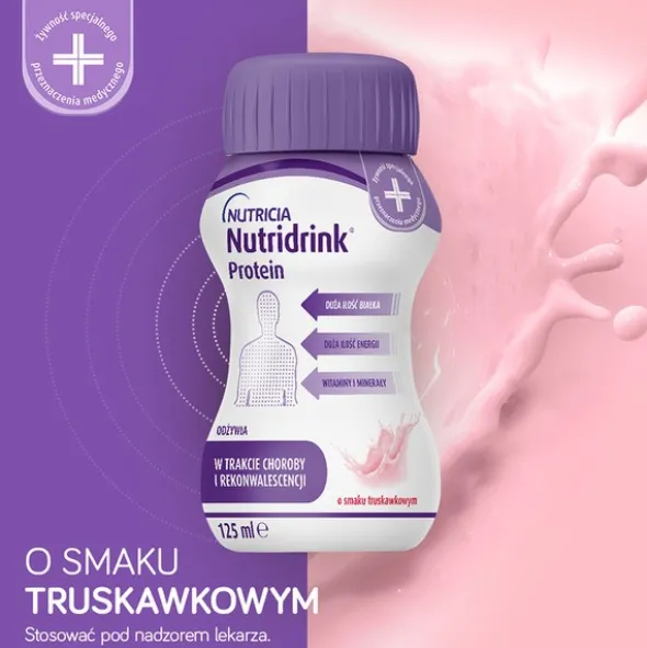 Nutridrink Protein, płyn o smaku truskawkowym, 4 x 125 ml