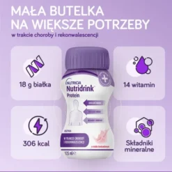 Nutridrink Protein, płyn o smaku waniliowym, 4 x 125 ml