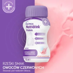 Nutridrink Protein, rześki smak czerwonych owoców, płyn, 4 x 125 ml