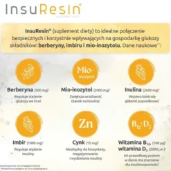 NutroPharma, InsuResin, smak cytrusowy, saszetki + kapsułki, 30 szt. + 60 szt.