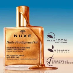 Nuxe Huile Prodigieuse OR, suchy olejek ze złotymi drobinkami do twarzy, ciała i włosów, 100 ml