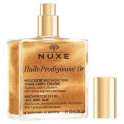 Nuxe Huile Prodigieuse OR, suchy olejek ze złotymi drobinkami do twarzy, ciała i włosów, 100 ml